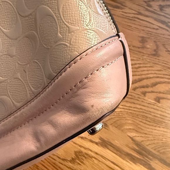 Coach Pink Pebbled Leather Dome Satchel - Picture 4 of 10